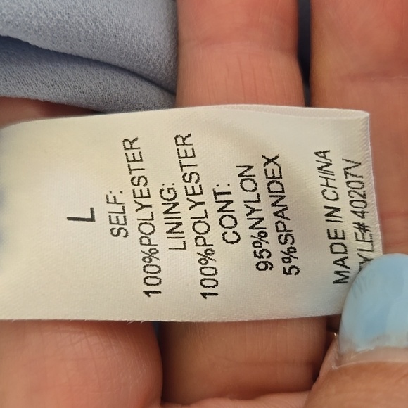 NWT Skylar Rose Light Blue Ruffled Bodysuit Size Large - Picture 8 of 8